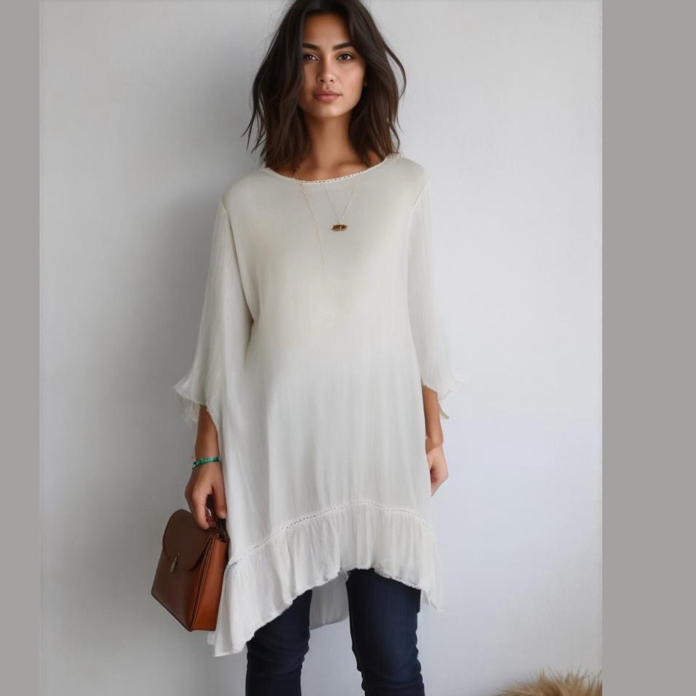 Elegant White Tunic Top